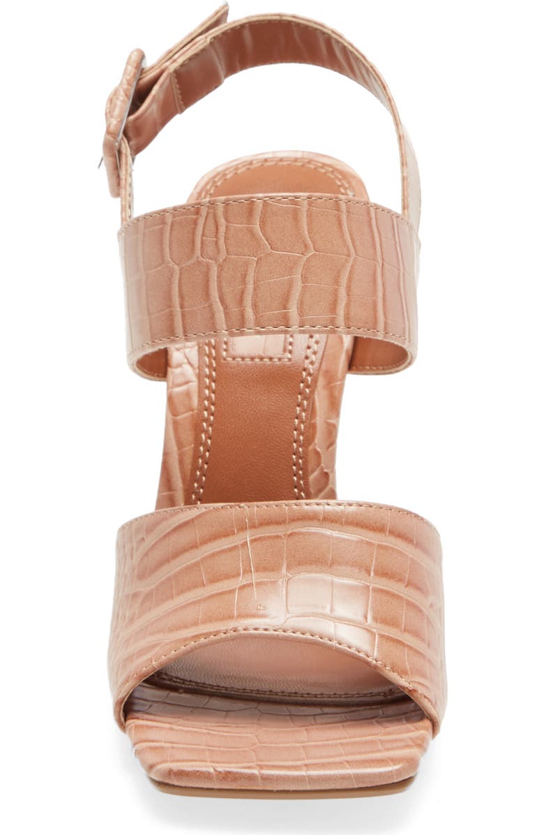 Topshop Natasha Crocodile Embossed Flare Heel Sandal, Alternate, color,