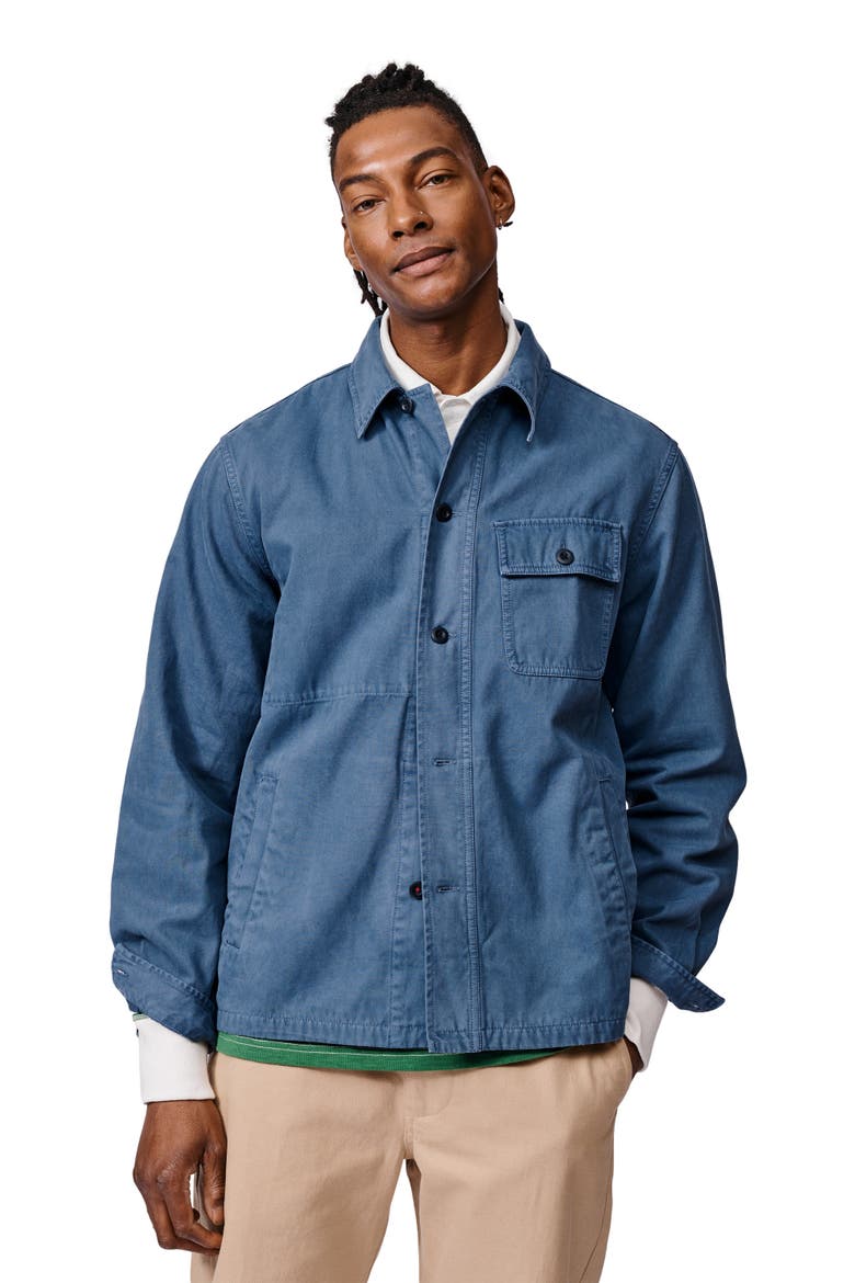 Dowse Long Sleeve Relaxed Worker Jacket, Alternate, color, Washed Blue