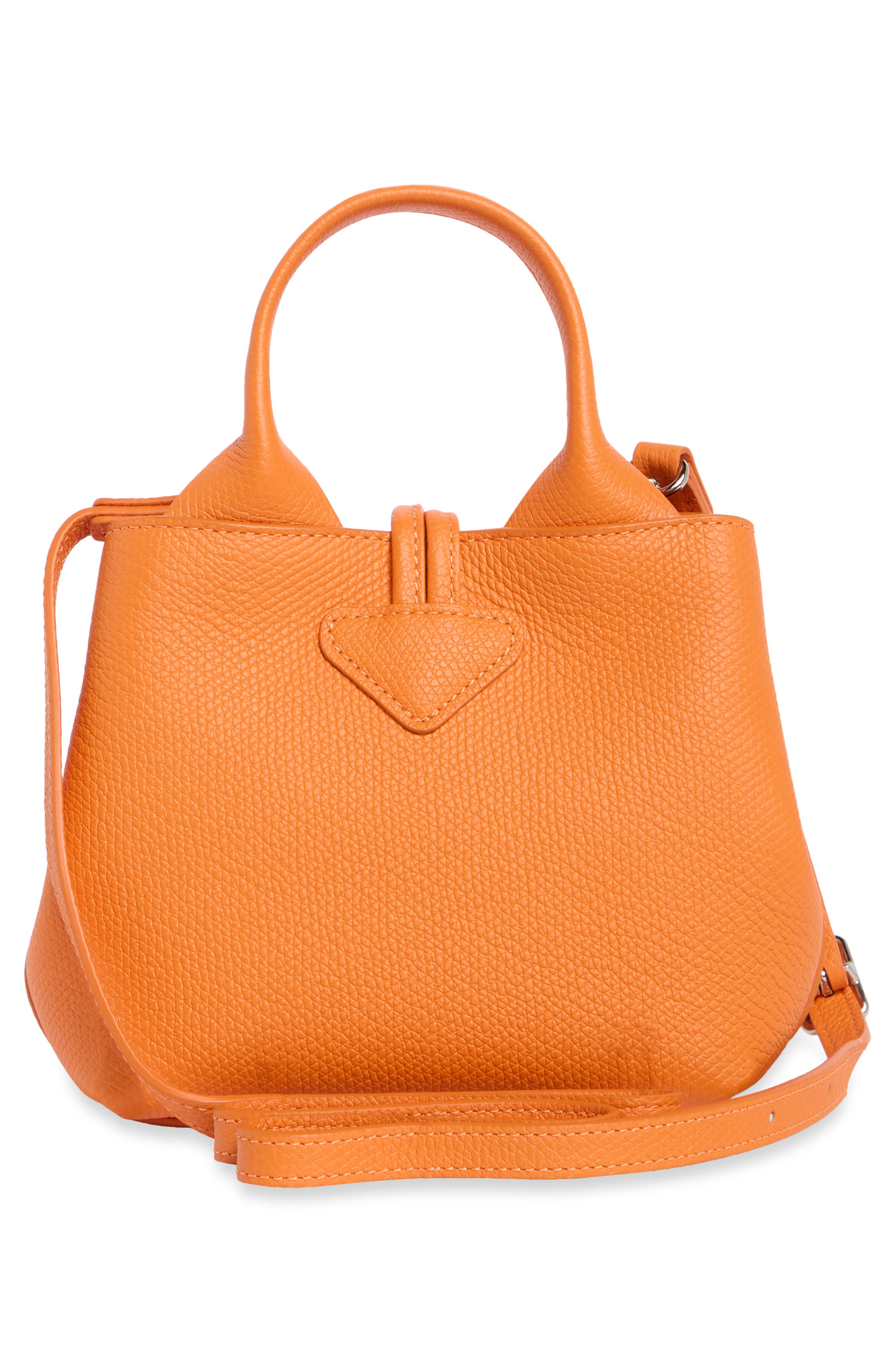 Extra Small Roseau Leather Crossbody Bag, Alternate, color, ORANGE