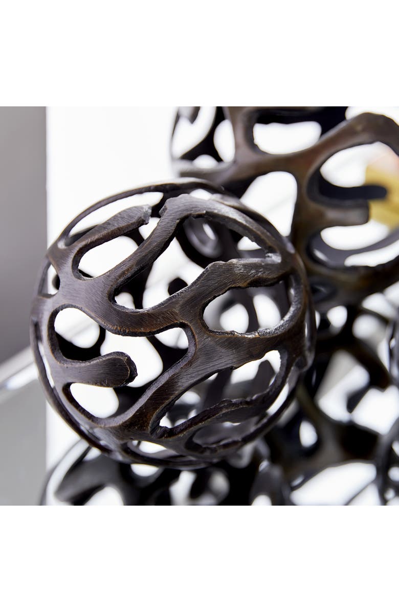 VIVIAN LUNE HOME Brass Aluminum Contemporary Geometric Sculpture - Set of 3, Alternate, color, Brass