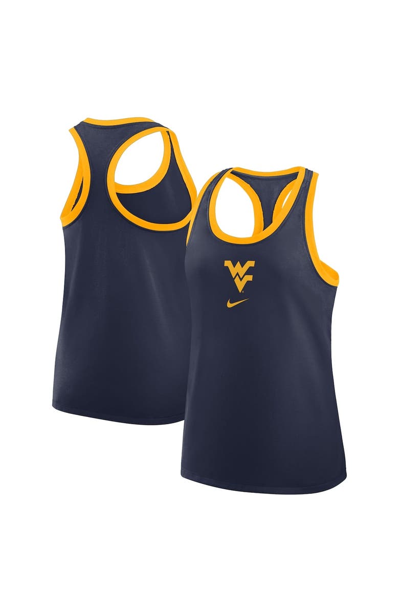 Nike Women's Nike Navy West Virginia Mountaineers Primetime Tri-Blend Racerback Tank Top, Main, color,