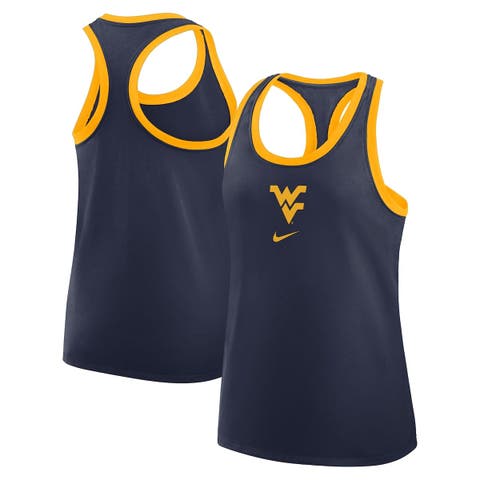 Women's Nike Navy West Virginia Mountaineers Primetime Tri-Blend Racerback Tank Top