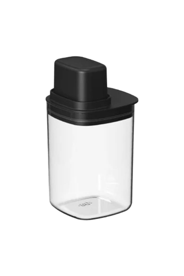 4 Cup Clear Airtight Food Storage Container with Measuring Cup, Main, color, Black