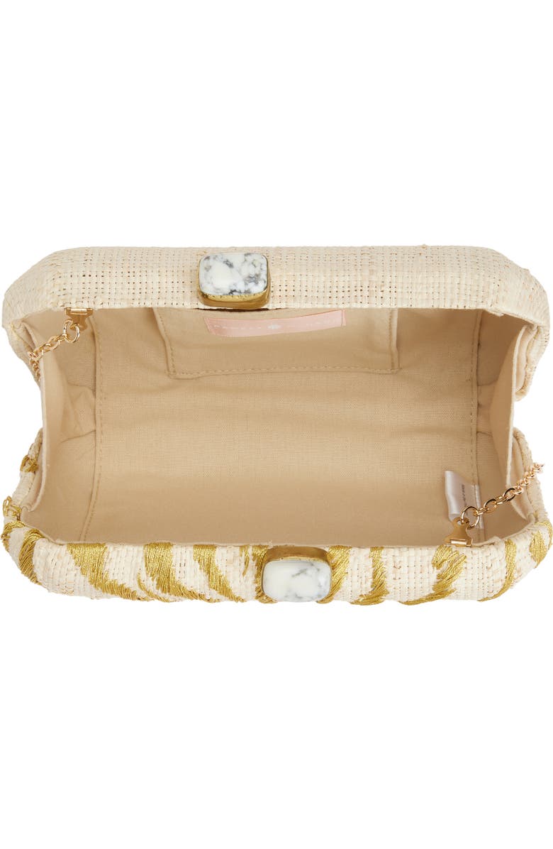 Pamela Munson Le Zoo Raffia Clutch, Alternate, color, Gold