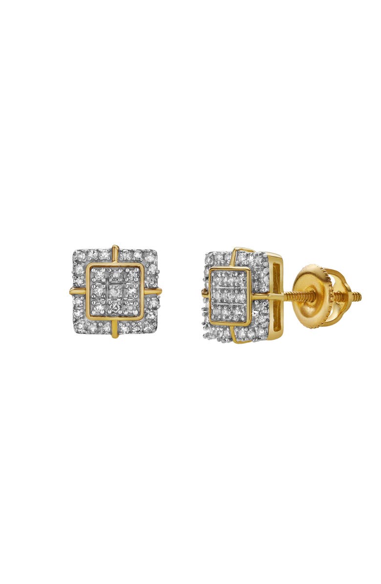 LuvMyJewelry Empatia 10K Yellow Gold Diamond Unisex Earrings - 0.15 Cts, Alternate, color, 10K Yellow Gold