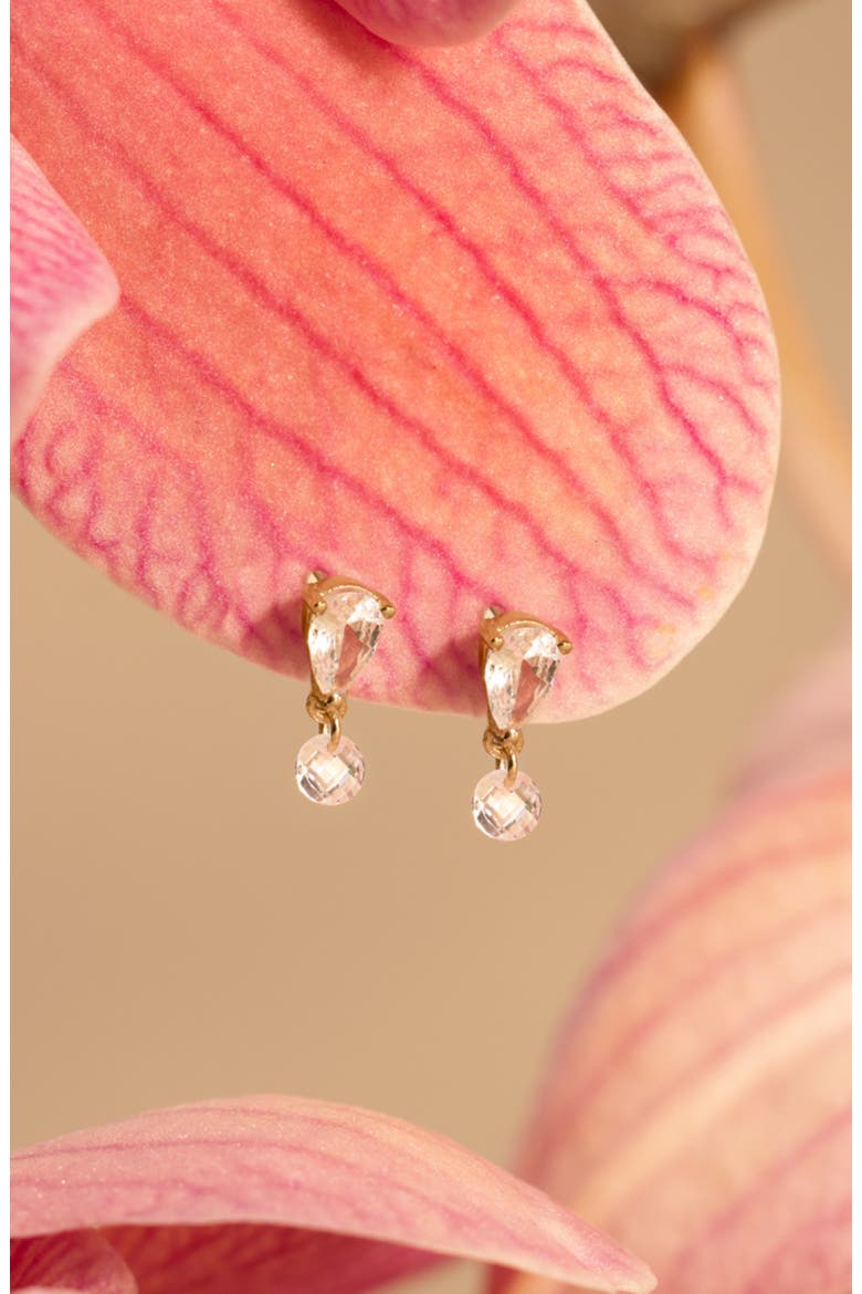 Dew Drop Stud Earrings, Alternate, color, Gold Vermeil