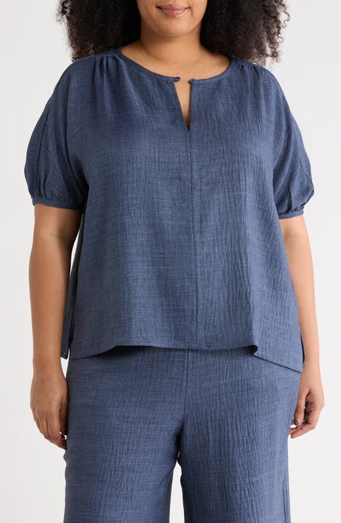 Bubble Short Sleeve Top (Plus)