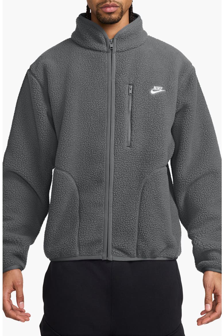 Sportswear Club Fleece Jacket, Main, color, IRON GREY/ WHITE