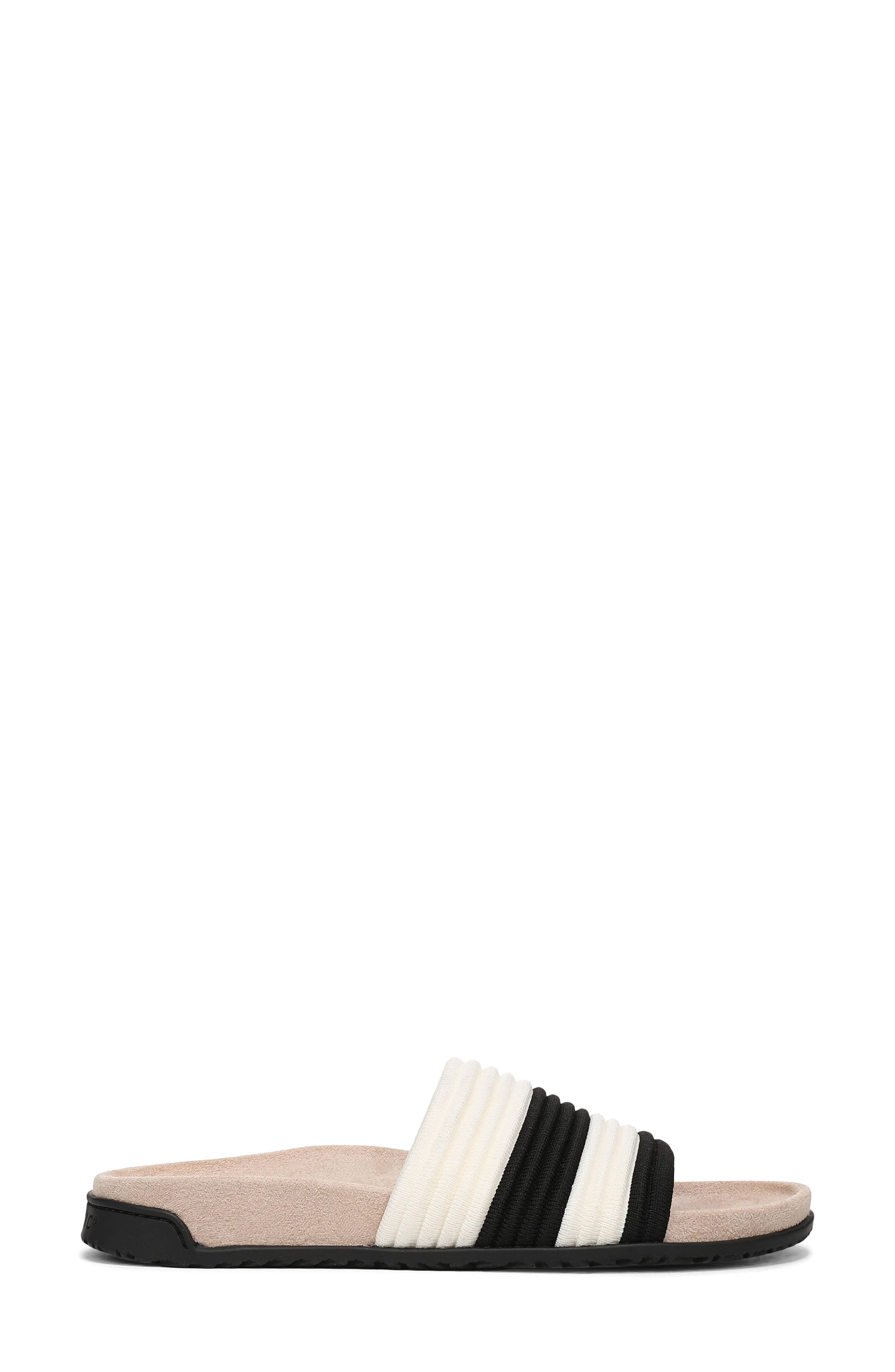 Evie Slide Sandal, Alternate, color, BLACK/ IVORY