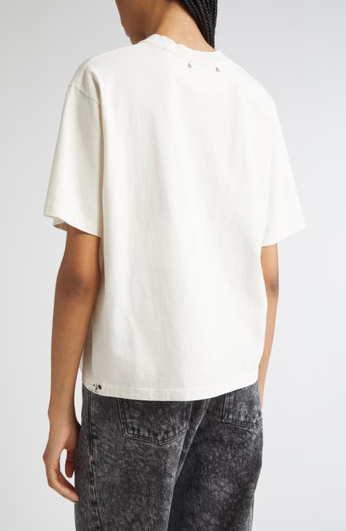 Golden Goose Oversized T-shirt With Black Rose Graphic And Metallic Stars In White