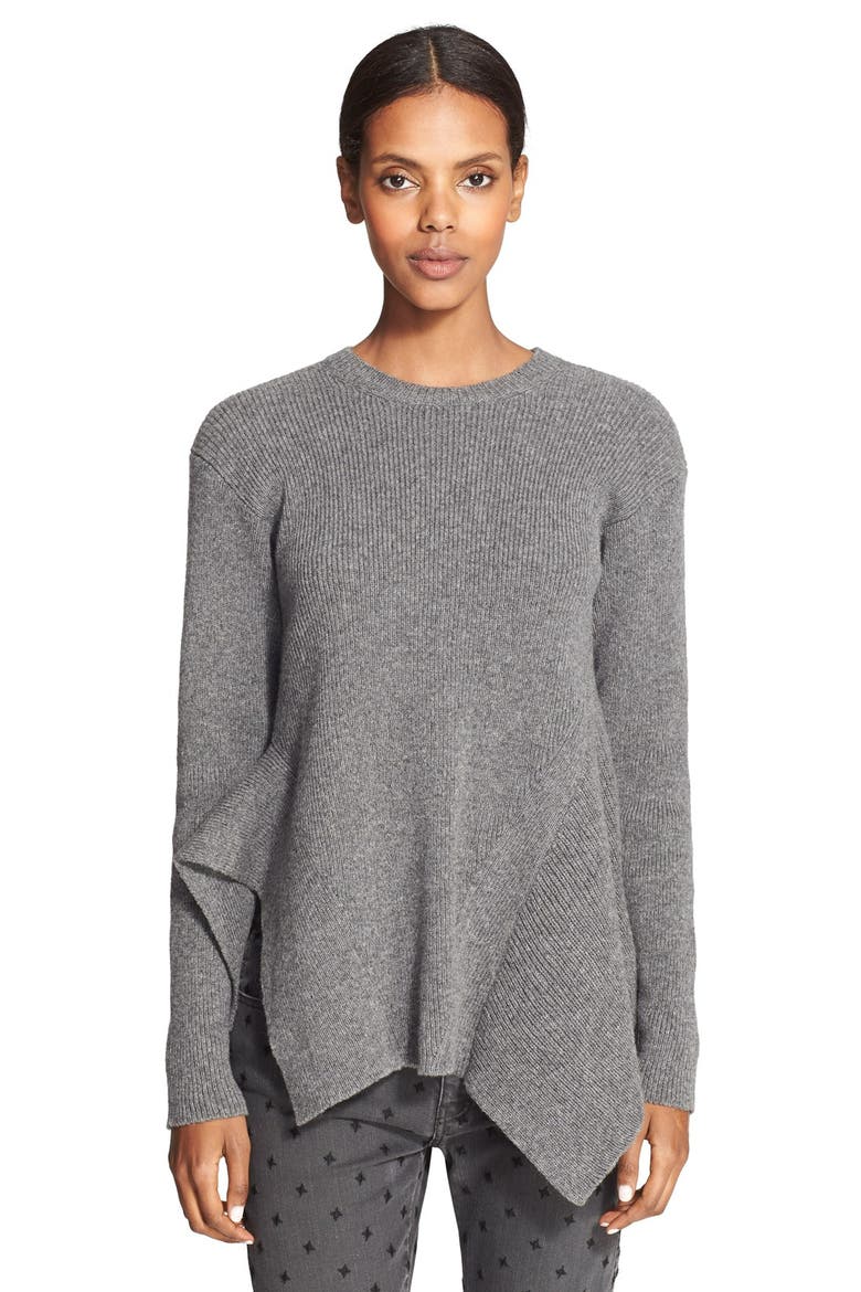 Ribbed Wool Sweater, Main, color, CHARCOAL