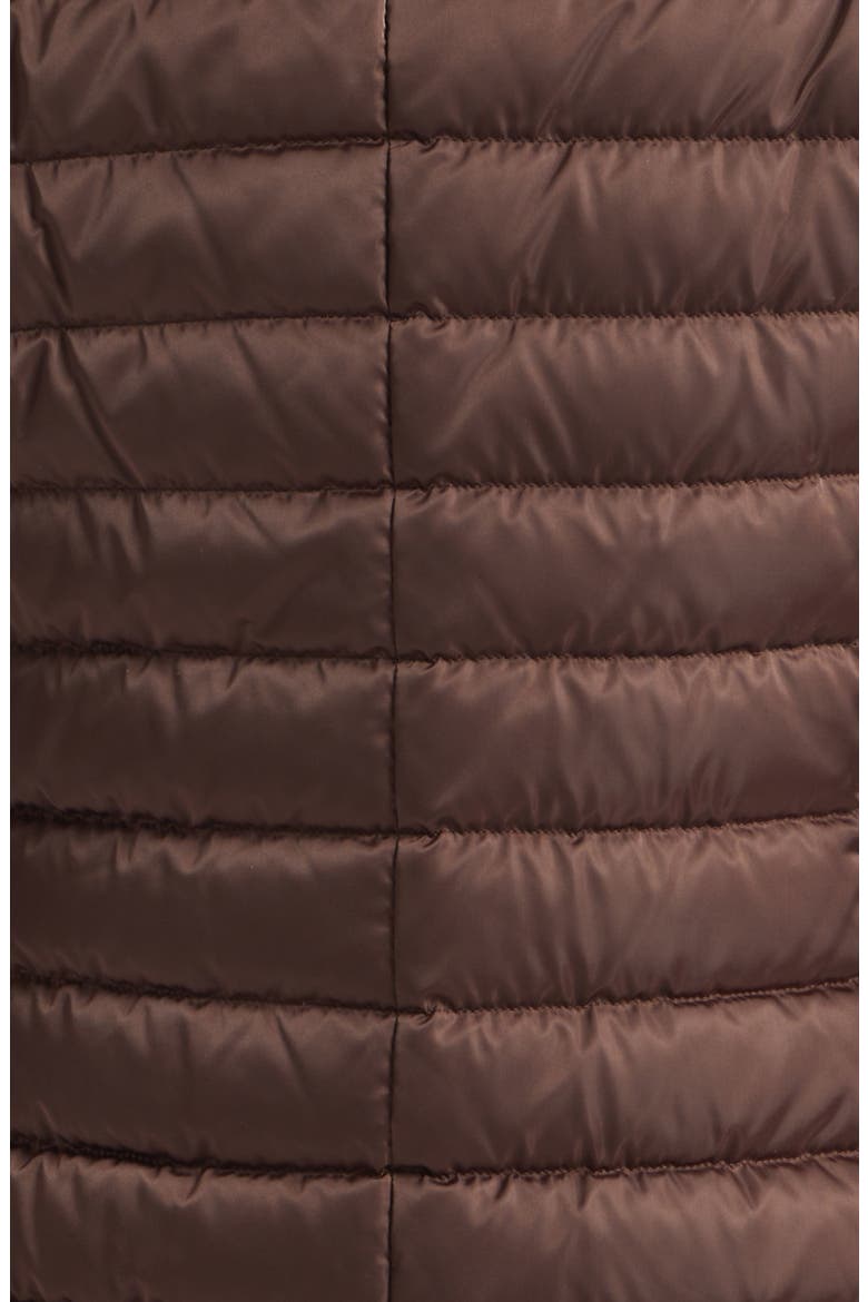 Sateen Quilted Down & Feather Blazer, Alternate, color, DARK BROWN