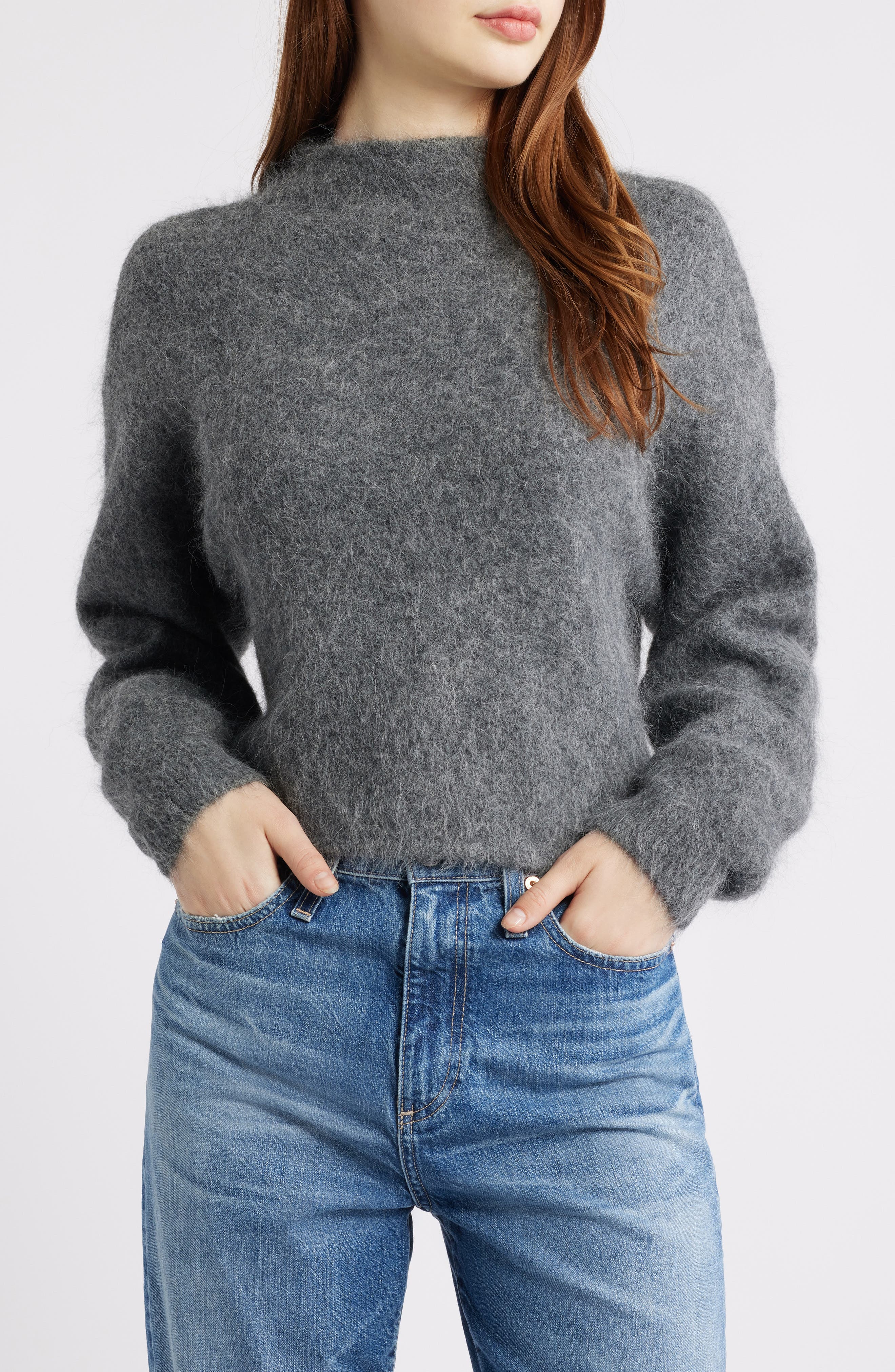 Suri Alpaca Blend Funnel Neck Sweater - image 1