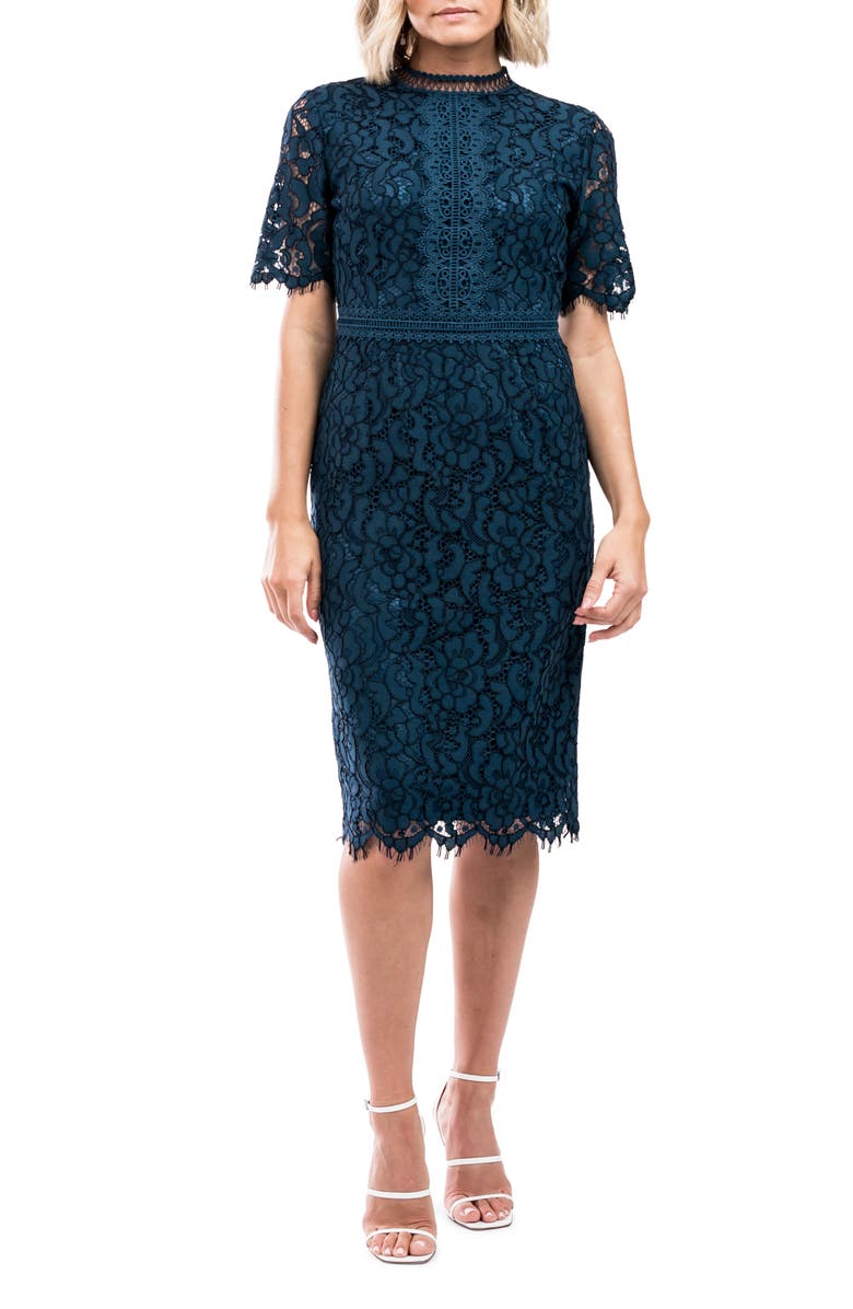 Rachel Parcell Lace Sheath Dress, Main, color, 