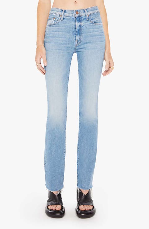 The Insider Sneak Frayed High Waist Bootcut Jeans (Love on the Beat)