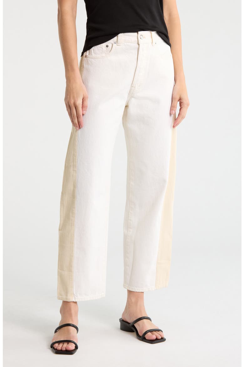 Pieced Barrel Leg Jeans, Main, color, VINTAGE CANVAS