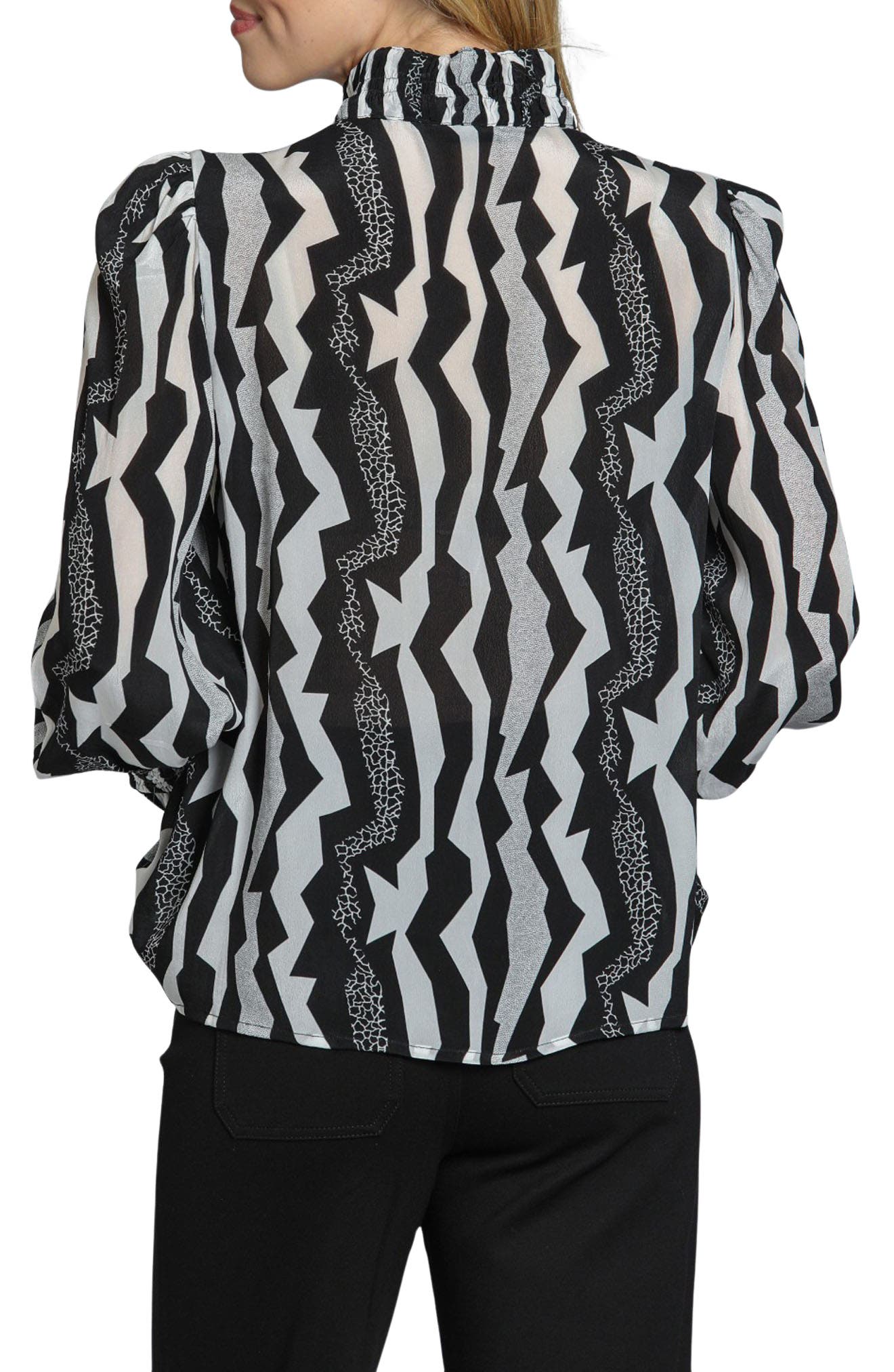 Print High Neck Shirt - image 2