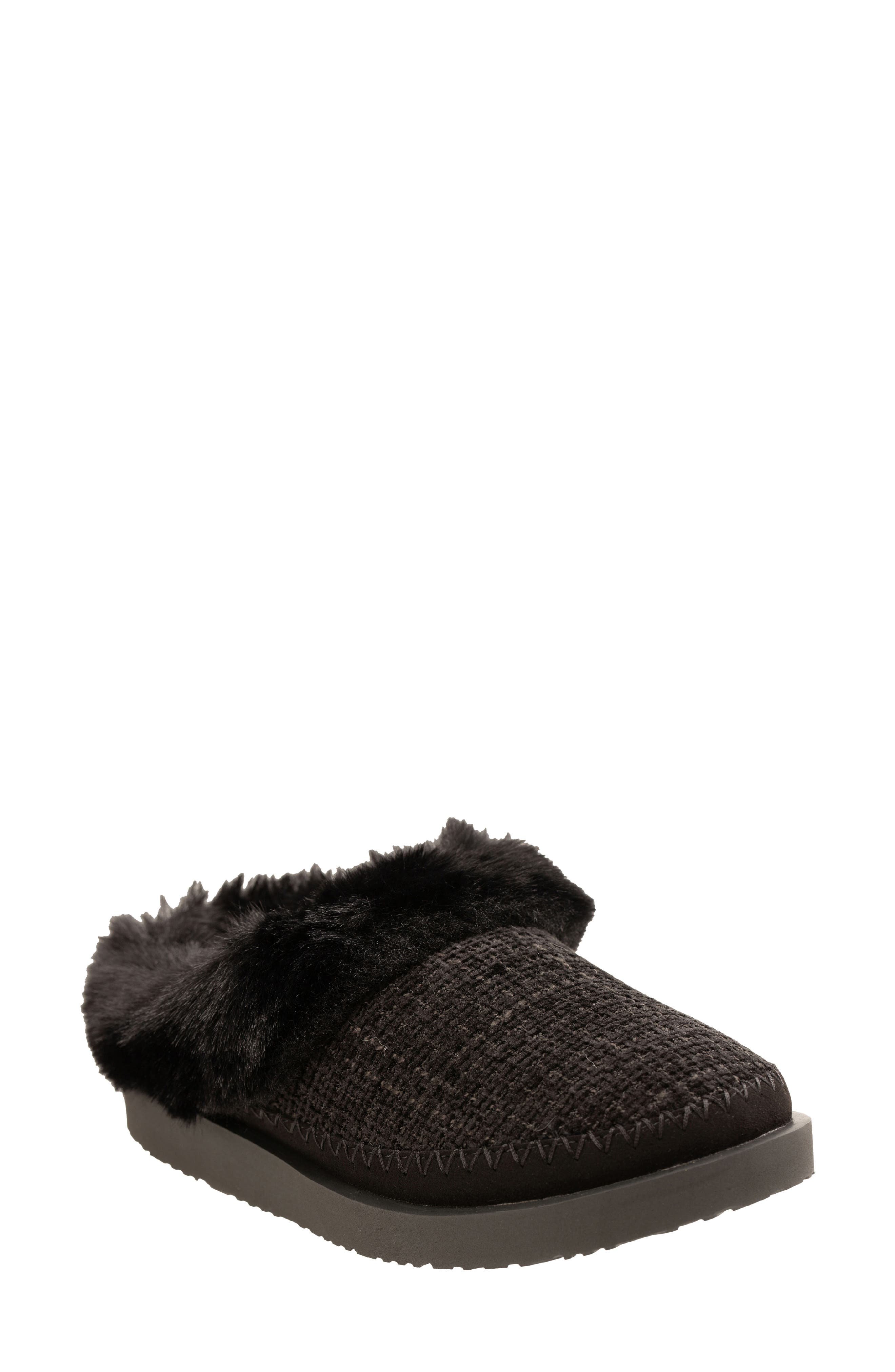 Revitalign Nordic Orthotic Faux Fur Lined Slippers, Main, color, Black