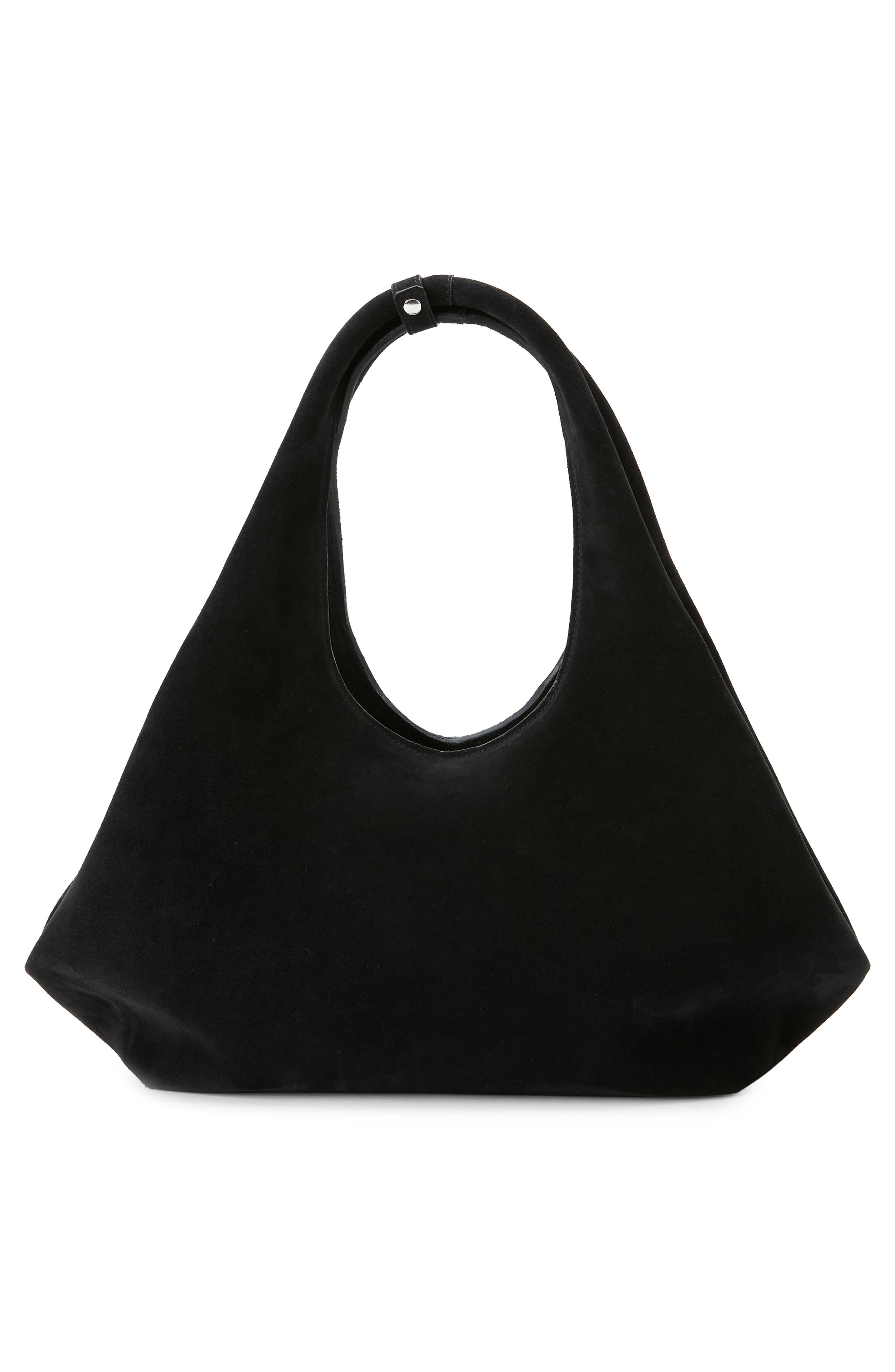 Coperni Folded Suede Tote, Alternate, color, Black Black
