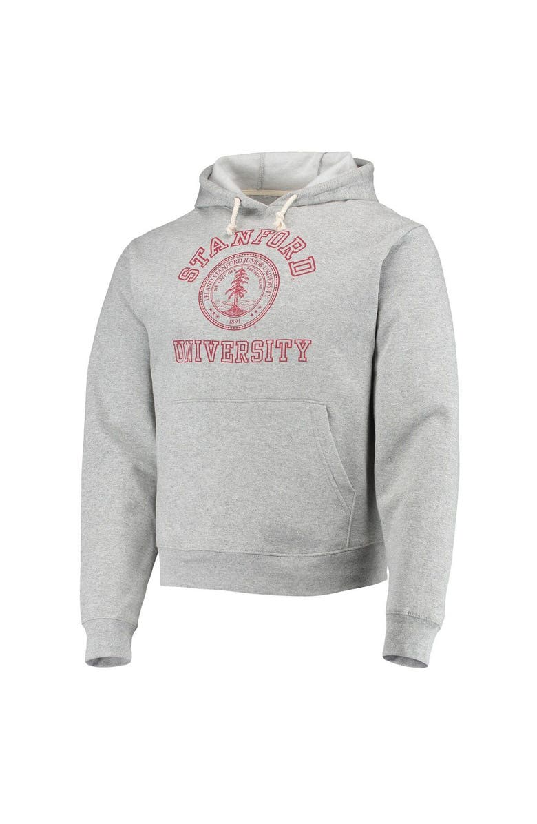 LEAGUE COLLEGIATE WEAR Men's League Collegiate Wear Heathered Gray Stanford Cardinal Seal Neuvo Essential Fleece Pullover Hoodie, Alternate, color, 