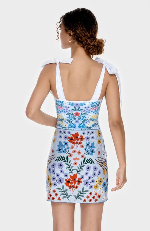 Jessie Zhao New York Swim Cover Up Skirt-blue Garden In Blue
