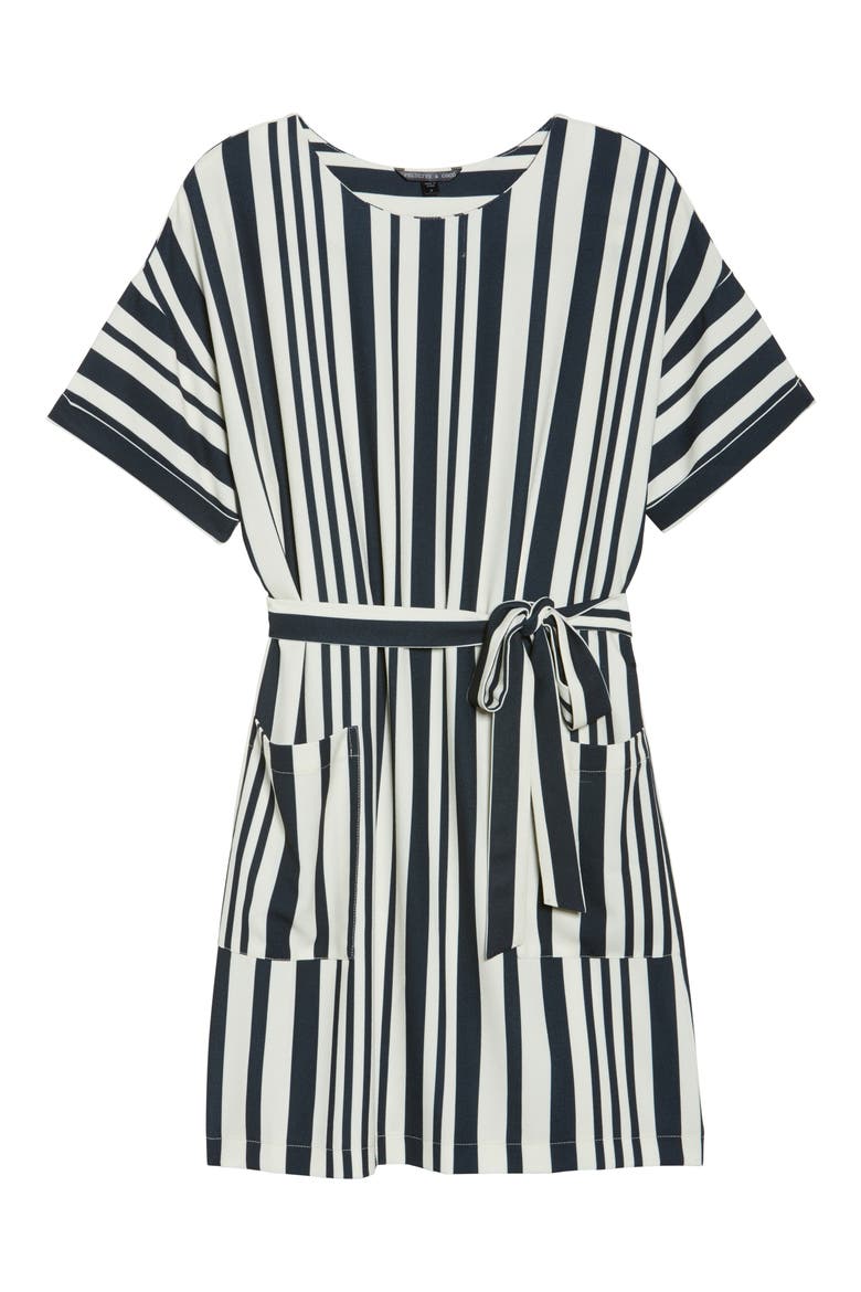 Sterling Stripe Dress, Alternate, color, BLACK/ CREAM