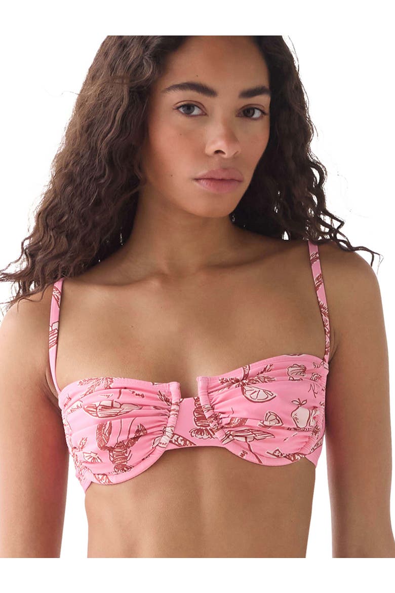 Ruched Underwire Bra Swim Top Swimsuit, Alternate, color, Guava Slice