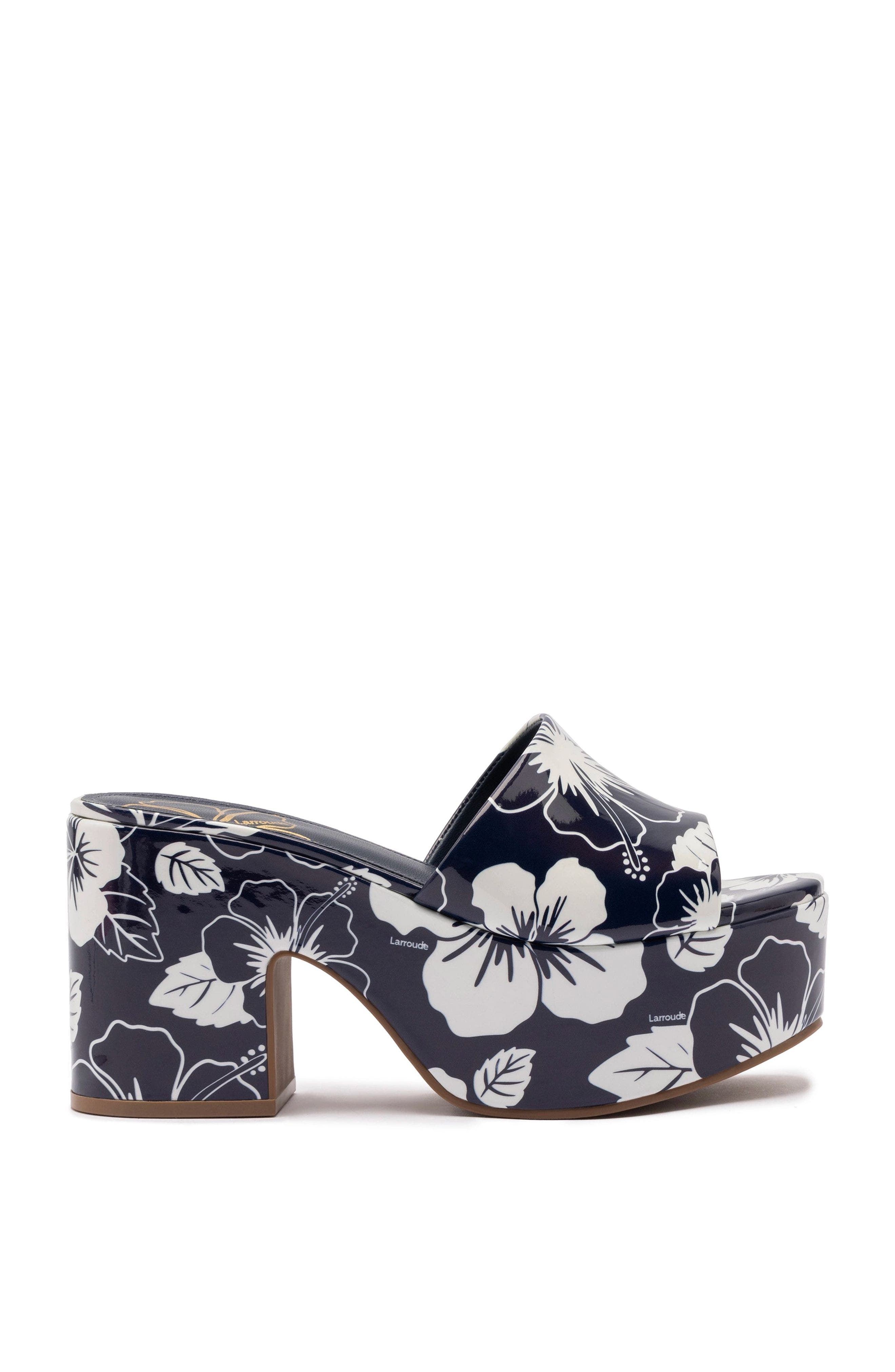 Larroudé Miso Floral Platform Sandal, Main, color, 