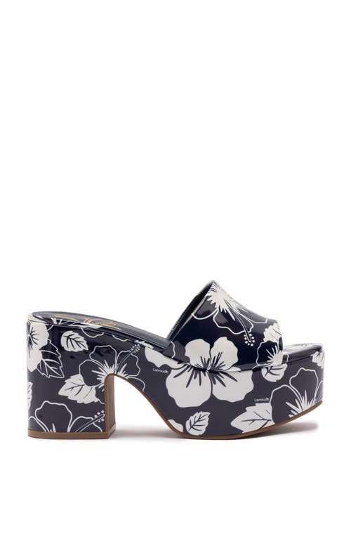 Larroude Larroudé Miso Floral Platform Sandal In Blue