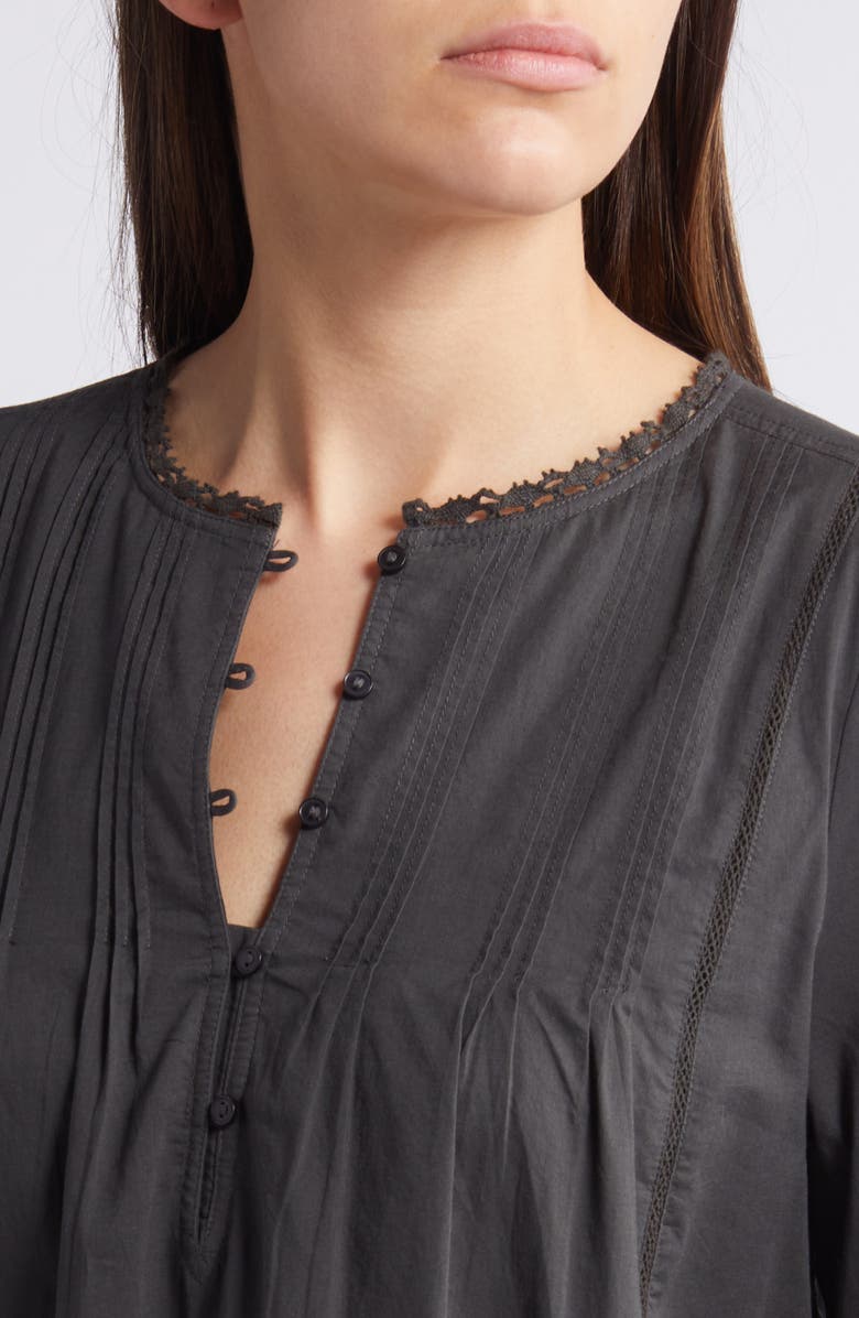 Treasure & Bond Long Sleeve Cotton Voile Shift Dress, Alternate, color,