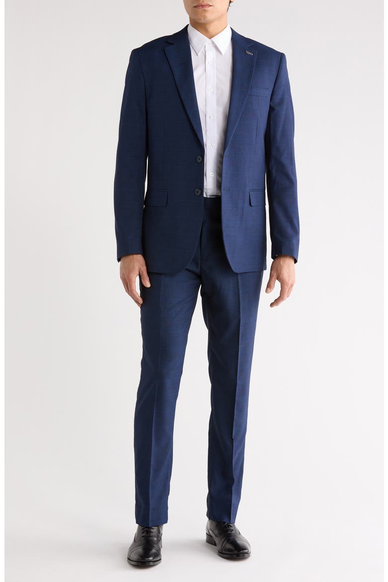 Classic Fit Windowpane Suit, Main, color, NAVY