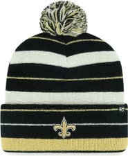 '47 Men's '47 Black New Orleans Saints Powerline Cuffed Knit Hat with Pom