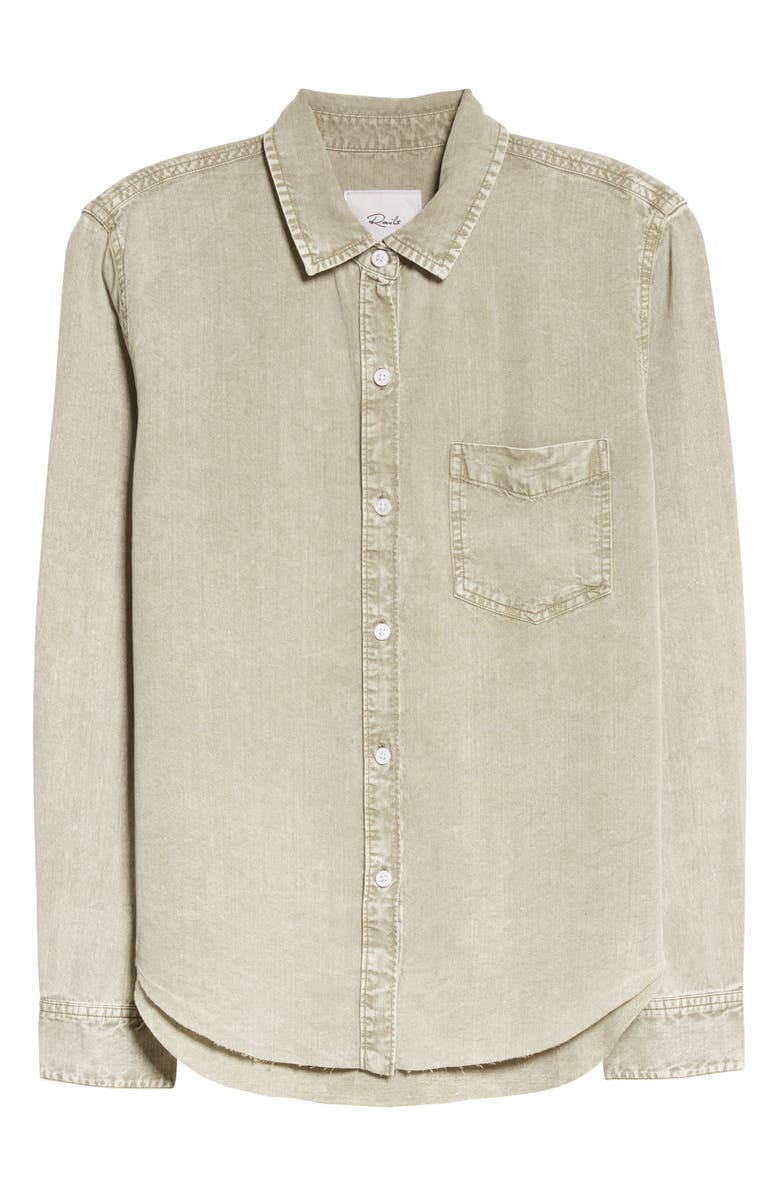 Rails Ingrid Raw Hem Acid Wash Button-Up Shirt, Alternate, color, 