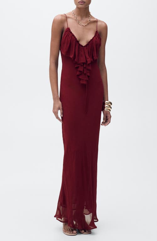 Mango Ruffle Detail Sleeveless Gown