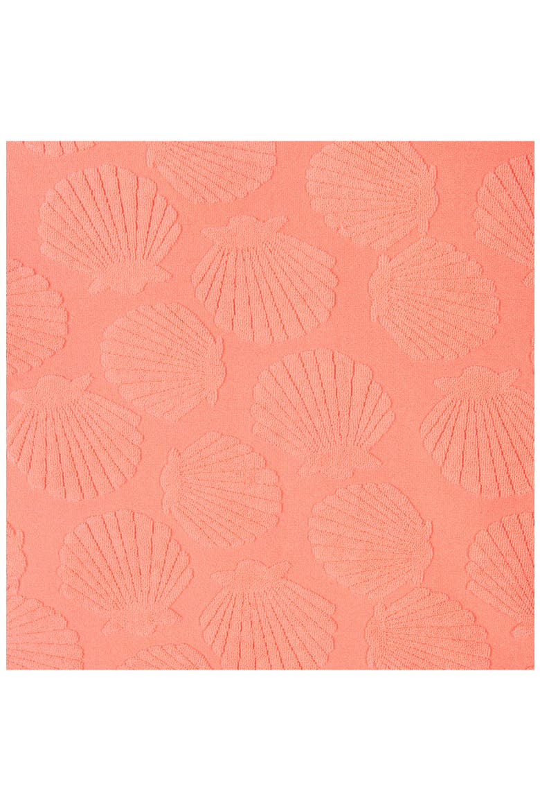 Kids' Coral Terry Long-Sleeve Rib Two-Piece Swimsuit, Alternate, color, ORANGE NEON