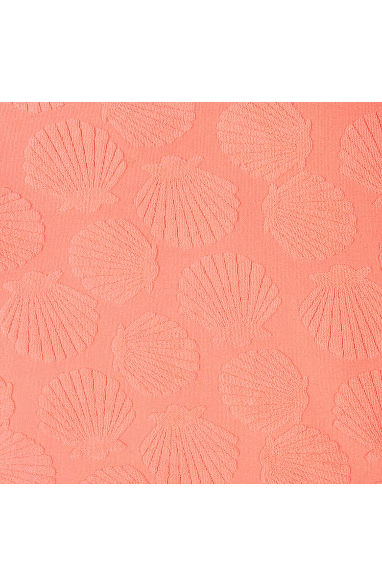 Andy & Evan Kids' Coral Terry Long-Sleeve Rib Two-Piece Swimsuit, Alternate, color, Orange Neon