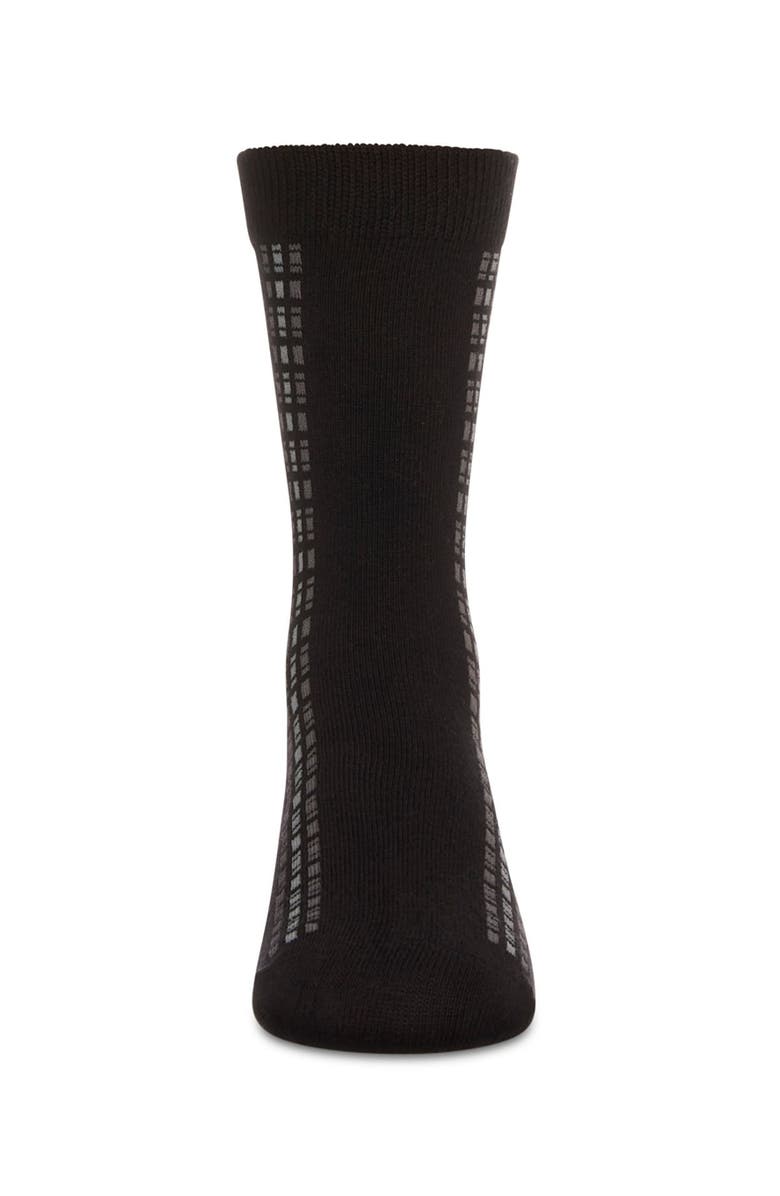 MeMoi Vertical Dashed Line Crew Socks, Alternate, color, Black