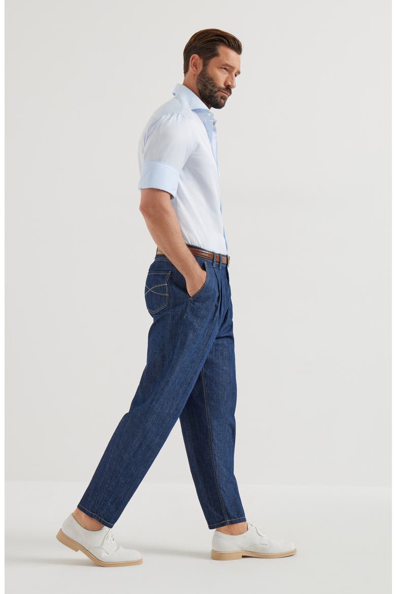 Double pleated trousers, Alternate, color, Dark Denim