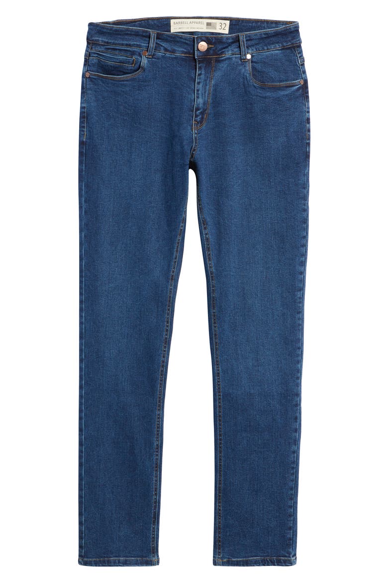 Straight Athletic Fit Stretch Jeans, Alternate, color, MEDIUM WASH