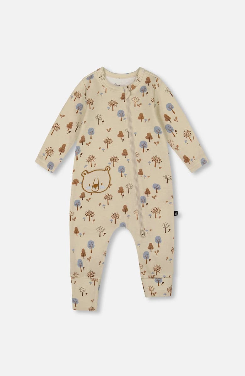 Deux par Deux Organic Cotton Zipped Romper Tree, Main, color, 