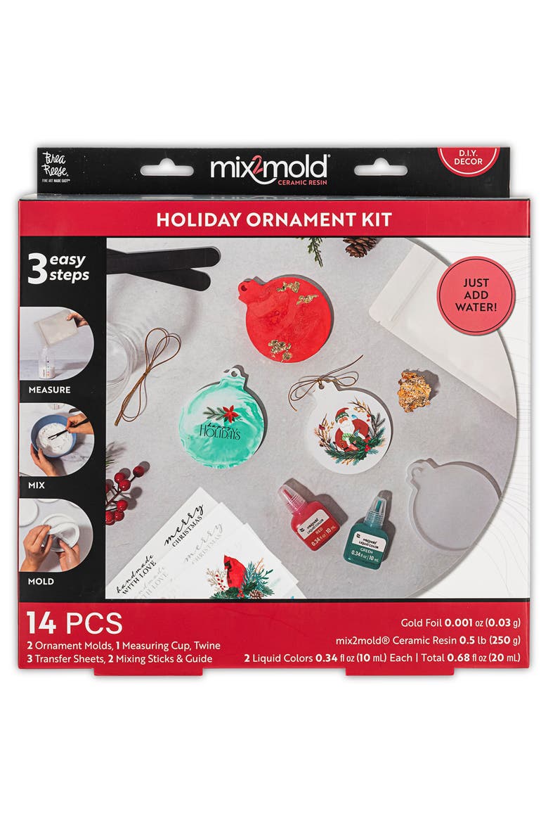 Mix2Mold Ceramic Resin Holiday Ornament Kit, Main, color, Multicolored