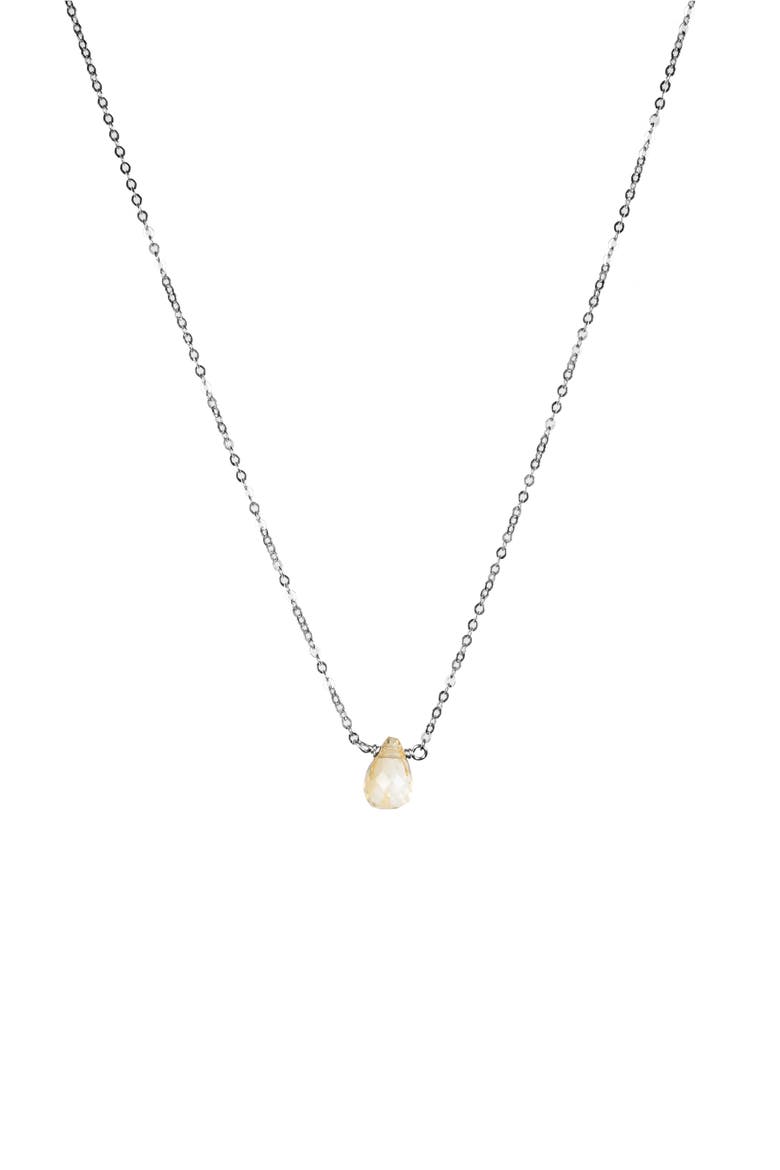 November Synthetic Birthstone Choker Necklace, Main, color, SILVER