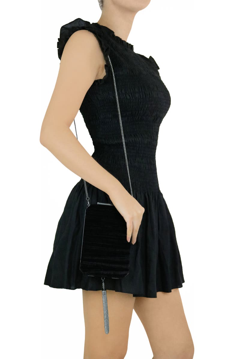 Olga Berg Cassandra Velvet Box Clutch, Alternate, color,