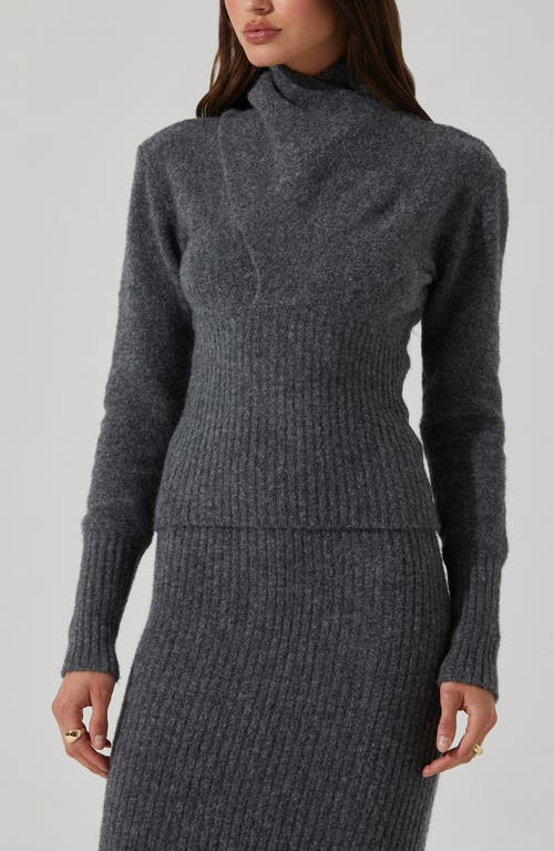 Astr The Label Neve Cowl Neck Sweater In Gray