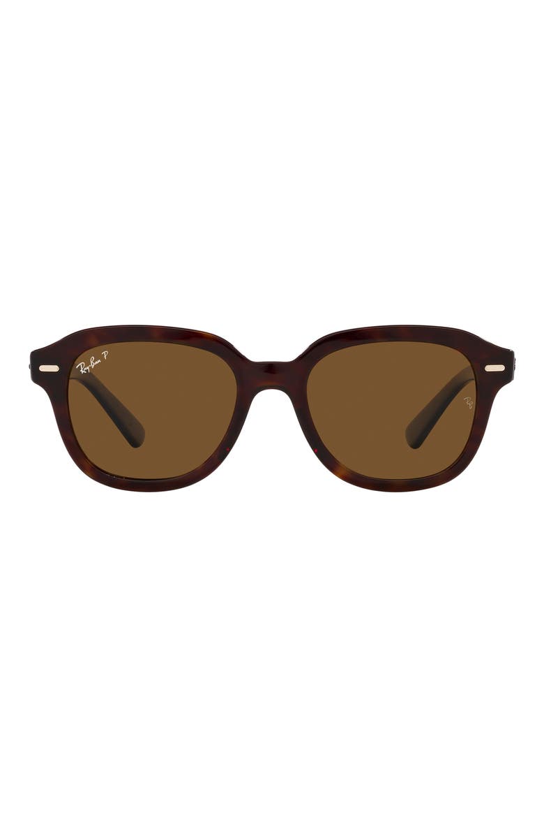 Erik 53mm Polarized Square Sunglasses, Main, color, HAVANA
