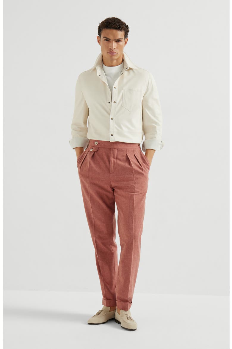 Trousers with double pleats and tabs, Alternate, color, Salmon