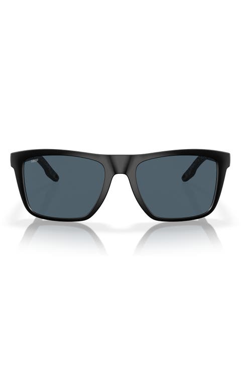 55mm Polarized Rectangular Sunglasses