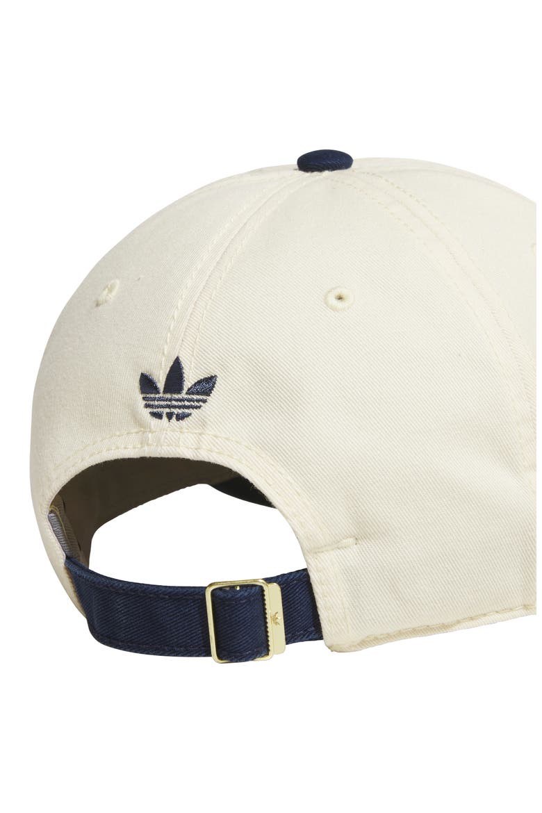 Relaxed Trefoil Adjustable Baseball Cap, Alternate, color, WARM VANILLA YELLOW/ INDIGO