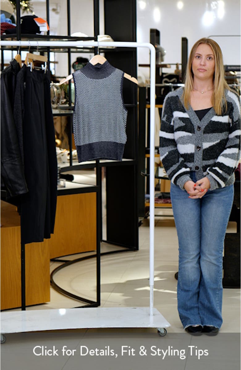 Fonari Open Stitch Sleeveless Mock Neck Sweater, sales video thumbnail