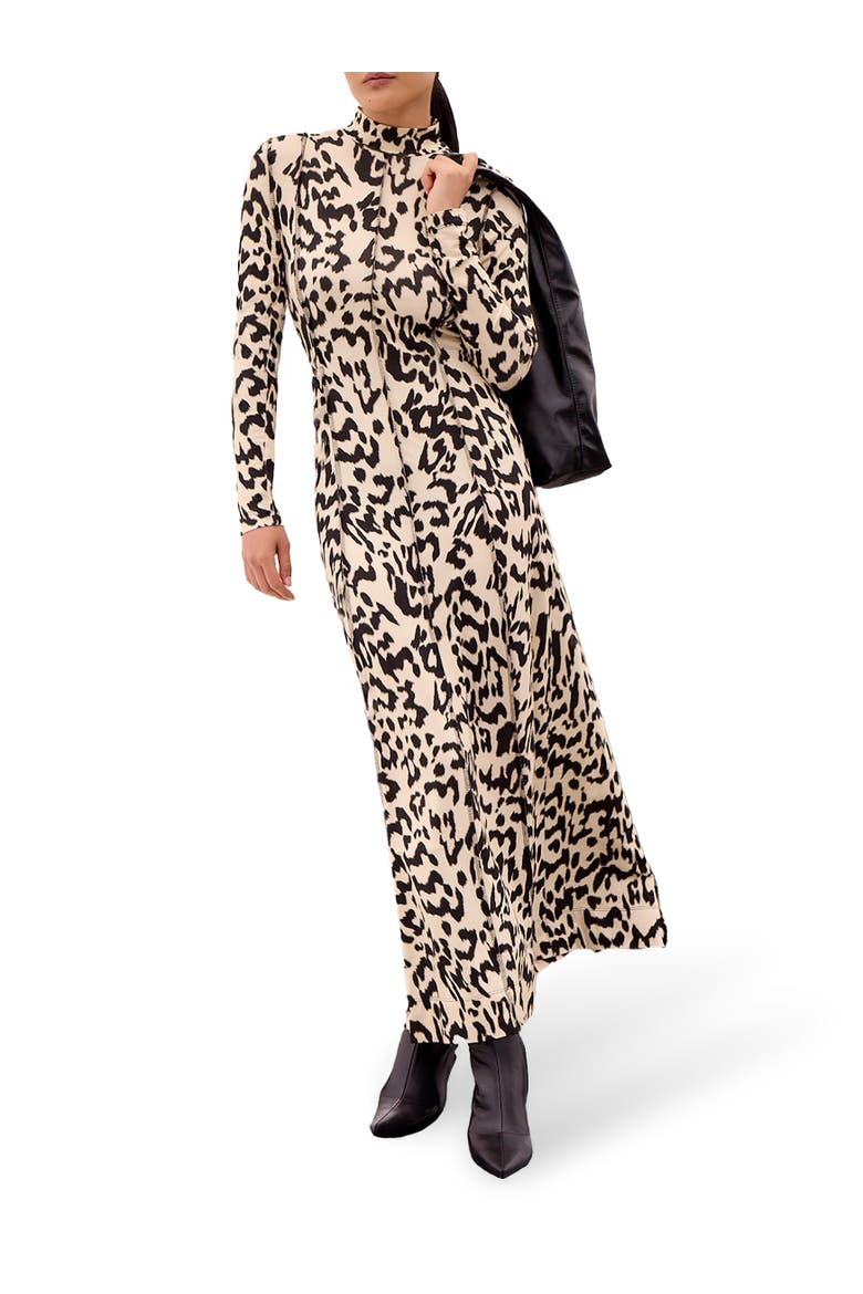 Printed Jersey Maxi Dress, Alternate, color, Cream/Brown